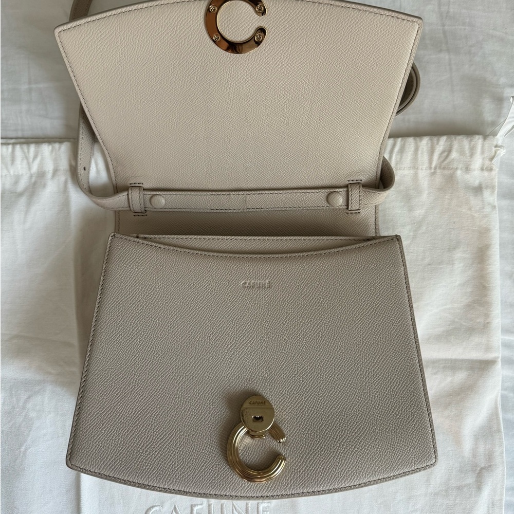 Cafuné Pendulum Mushroom Taupe Textured Leather Bag - Picture 3 of 8